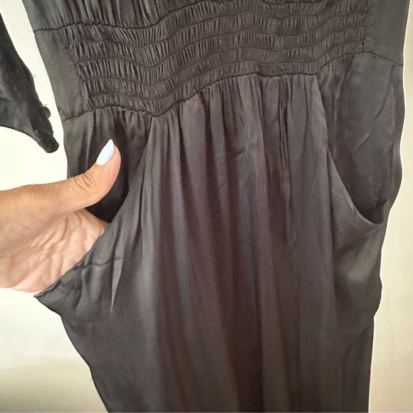 RABENS SALONER VERA Solid wrap over dress L/S Dark Navy Blue Minimalist Small - Picture 8 of 16